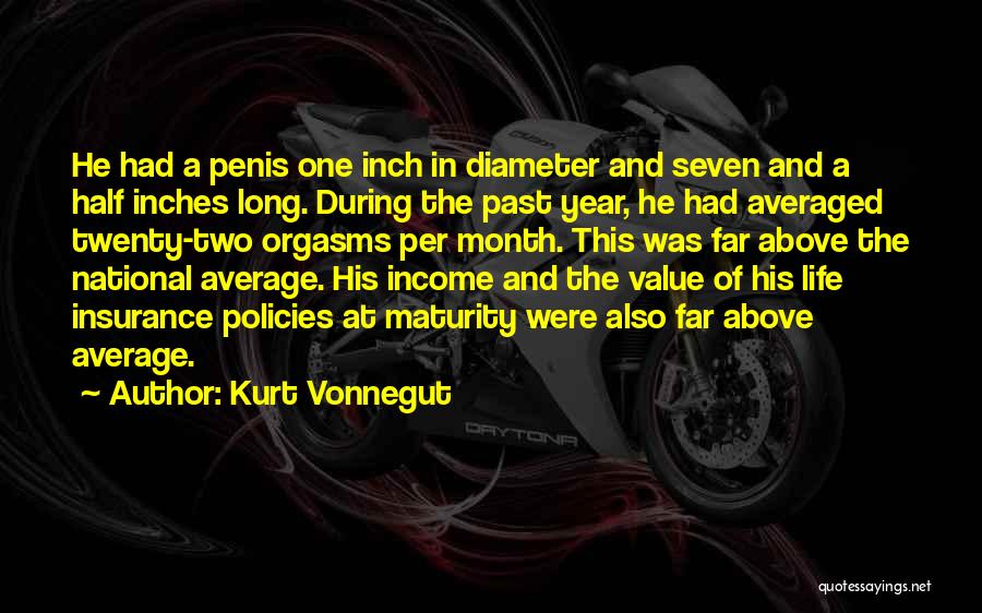 Kurt Vonnegut Quotes: He Had A Penis One Inch In Diameter And Seven And A Half Inches Long. During The Past Year, He