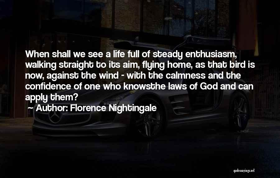 Florence Nightingale Quotes: When Shall We See A Life Full Of Steady Enthusiasm, Walking Straight To Its Aim, Flying Home, As That Bird