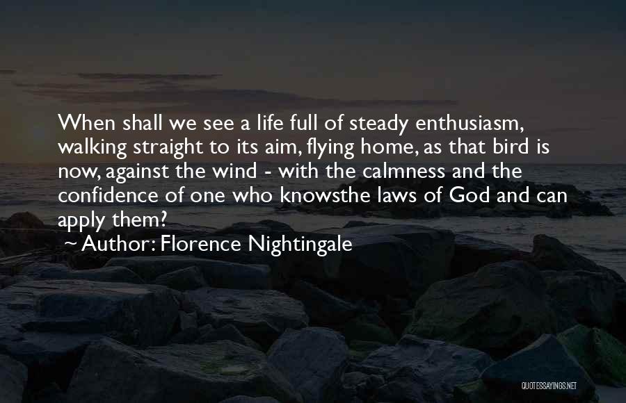 Florence Nightingale Quotes: When Shall We See A Life Full Of Steady Enthusiasm, Walking Straight To Its Aim, Flying Home, As That Bird