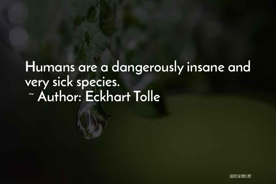 Eckhart Tolle Quotes: Humans Are A Dangerously Insane And Very Sick Species.