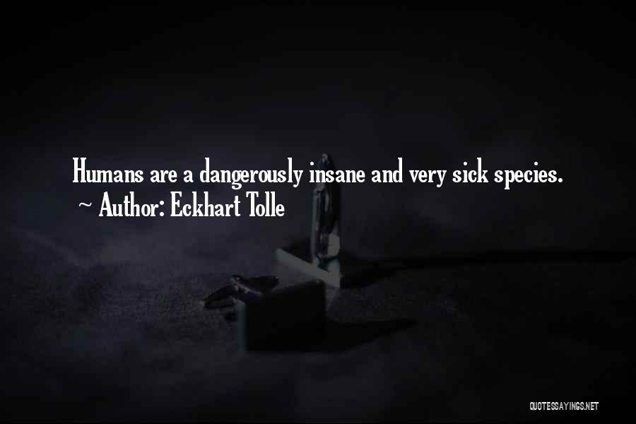 Eckhart Tolle Quotes: Humans Are A Dangerously Insane And Very Sick Species.