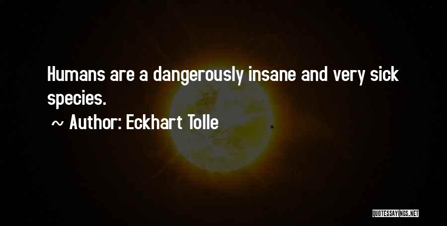 Eckhart Tolle Quotes: Humans Are A Dangerously Insane And Very Sick Species.