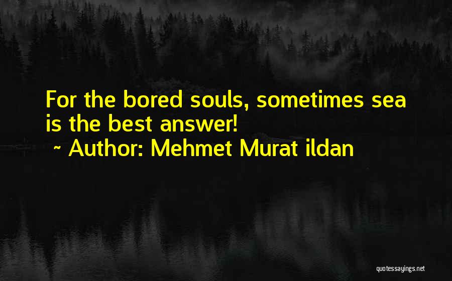 Mehmet Murat Ildan Quotes: For The Bored Souls, Sometimes Sea Is The Best Answer!