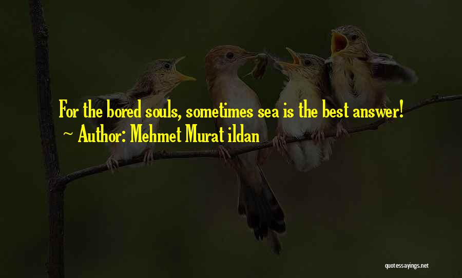Mehmet Murat Ildan Quotes: For The Bored Souls, Sometimes Sea Is The Best Answer!