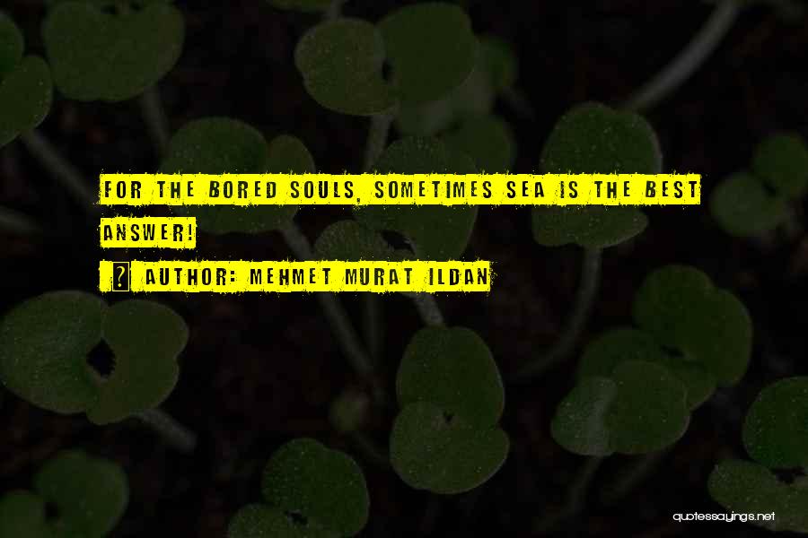 Mehmet Murat Ildan Quotes: For The Bored Souls, Sometimes Sea Is The Best Answer!