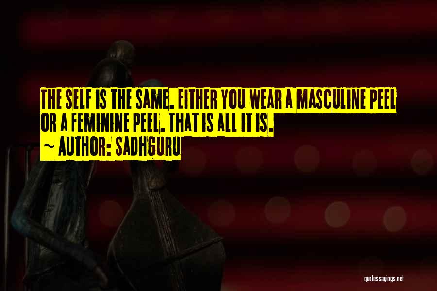 Sadhguru Quotes: The Self Is The Same. Either You Wear A Masculine Peel Or A Feminine Peel. That Is All It Is.