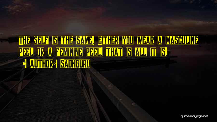 Sadhguru Quotes: The Self Is The Same. Either You Wear A Masculine Peel Or A Feminine Peel. That Is All It Is.