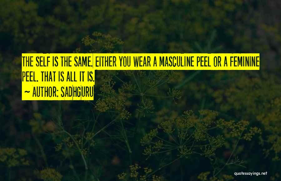 Sadhguru Quotes: The Self Is The Same. Either You Wear A Masculine Peel Or A Feminine Peel. That Is All It Is.