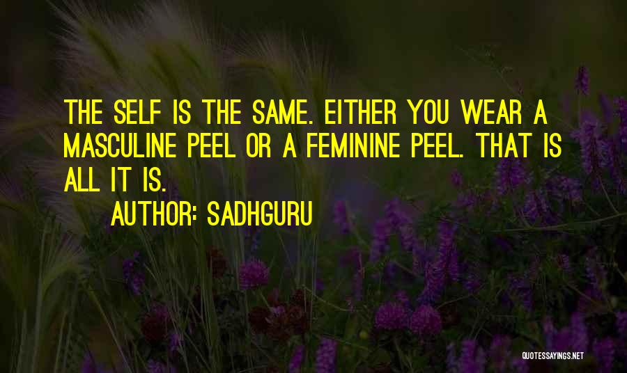 Sadhguru Quotes: The Self Is The Same. Either You Wear A Masculine Peel Or A Feminine Peel. That Is All It Is.