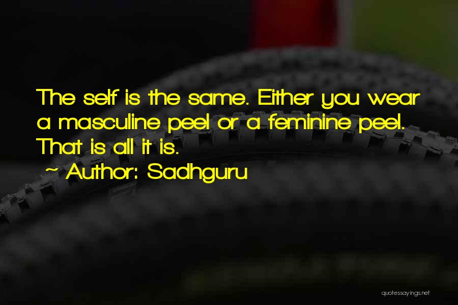 Sadhguru Quotes: The Self Is The Same. Either You Wear A Masculine Peel Or A Feminine Peel. That Is All It Is.
