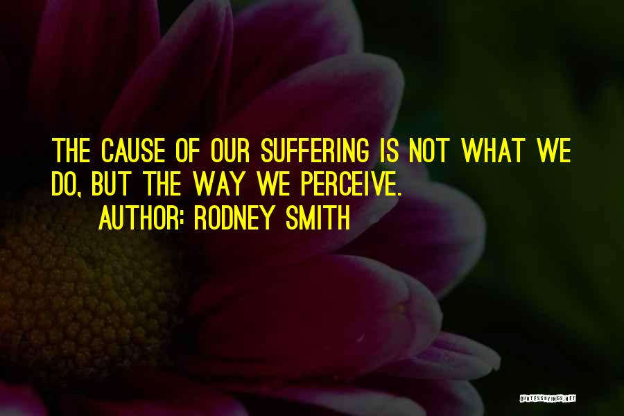 Rodney Smith Quotes: The Cause Of Our Suffering Is Not What We Do, But The Way We Perceive.