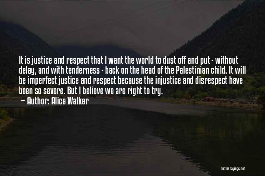 Alice Walker Quotes: It Is Justice And Respect That I Want The World To Dust Off And Put - Without Delay, And With