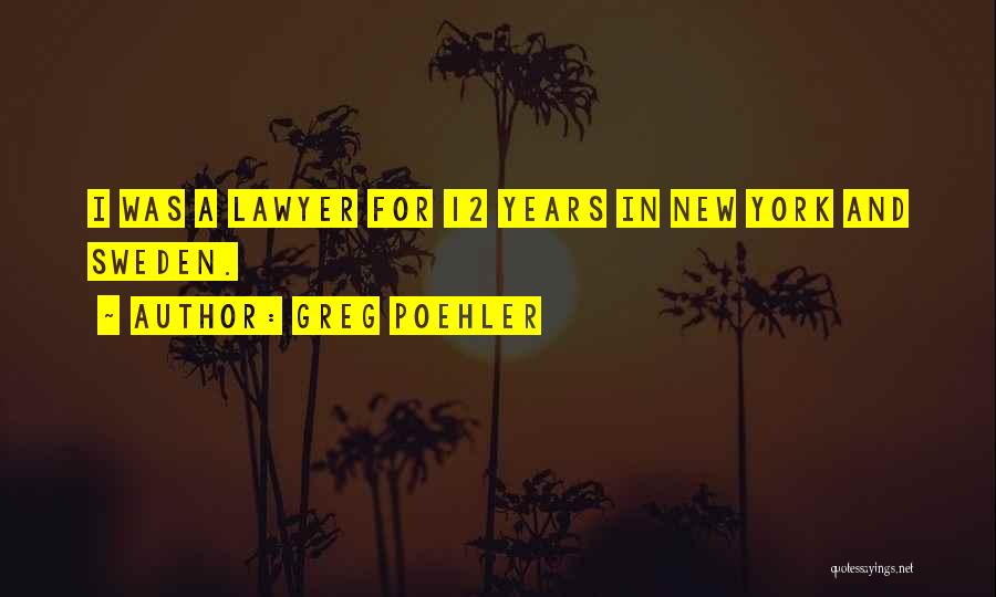 Greg Poehler Quotes: I Was A Lawyer For 12 Years In New York And Sweden.
