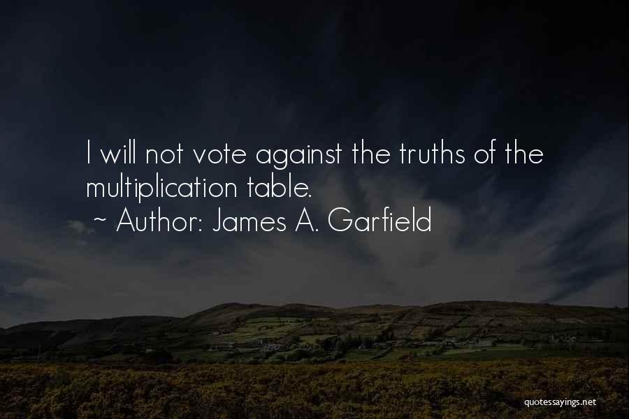 James A. Garfield Quotes: I Will Not Vote Against The Truths Of The Multiplication Table.