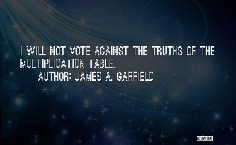 James A. Garfield Quotes: I Will Not Vote Against The Truths Of The Multiplication Table.