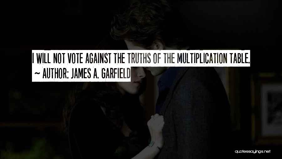 James A. Garfield Quotes: I Will Not Vote Against The Truths Of The Multiplication Table.