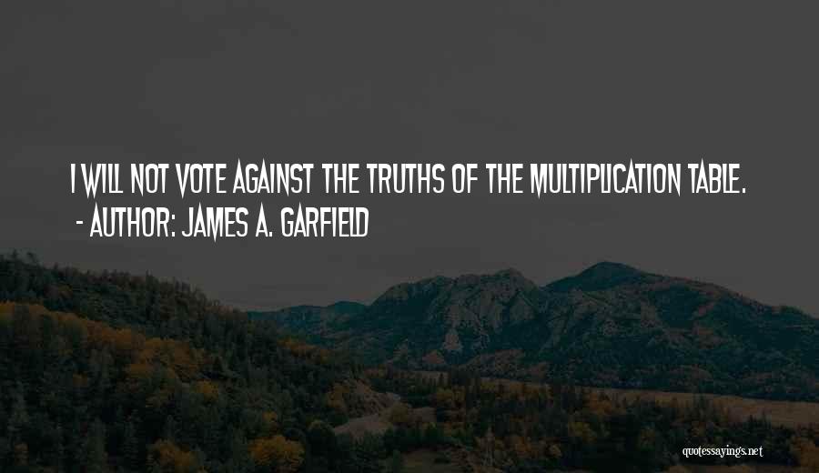 James A. Garfield Quotes: I Will Not Vote Against The Truths Of The Multiplication Table.