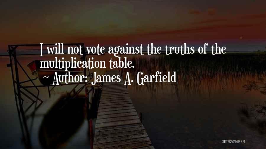 James A. Garfield Quotes: I Will Not Vote Against The Truths Of The Multiplication Table.