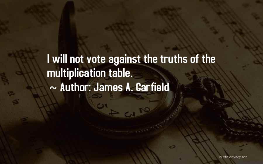 James A. Garfield Quotes: I Will Not Vote Against The Truths Of The Multiplication Table.