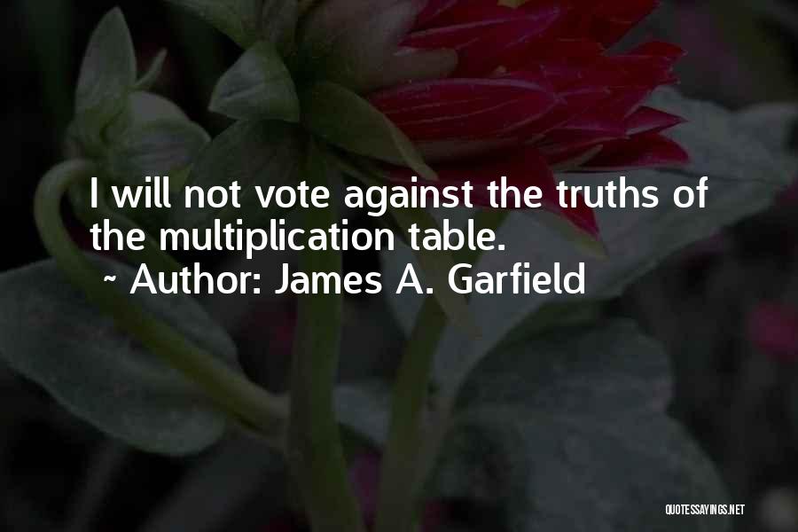 James A. Garfield Quotes: I Will Not Vote Against The Truths Of The Multiplication Table.