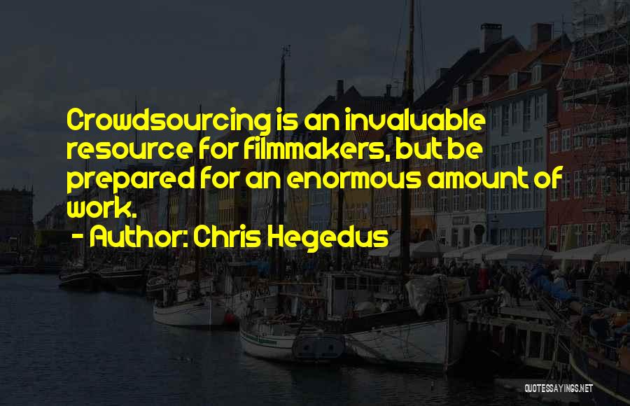 Chris Hegedus Quotes: Crowdsourcing Is An Invaluable Resource For Filmmakers, But Be Prepared For An Enormous Amount Of Work.