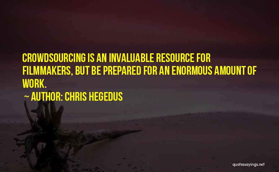 Chris Hegedus Quotes: Crowdsourcing Is An Invaluable Resource For Filmmakers, But Be Prepared For An Enormous Amount Of Work.