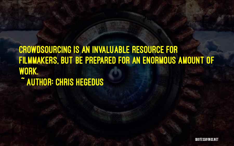 Chris Hegedus Quotes: Crowdsourcing Is An Invaluable Resource For Filmmakers, But Be Prepared For An Enormous Amount Of Work.