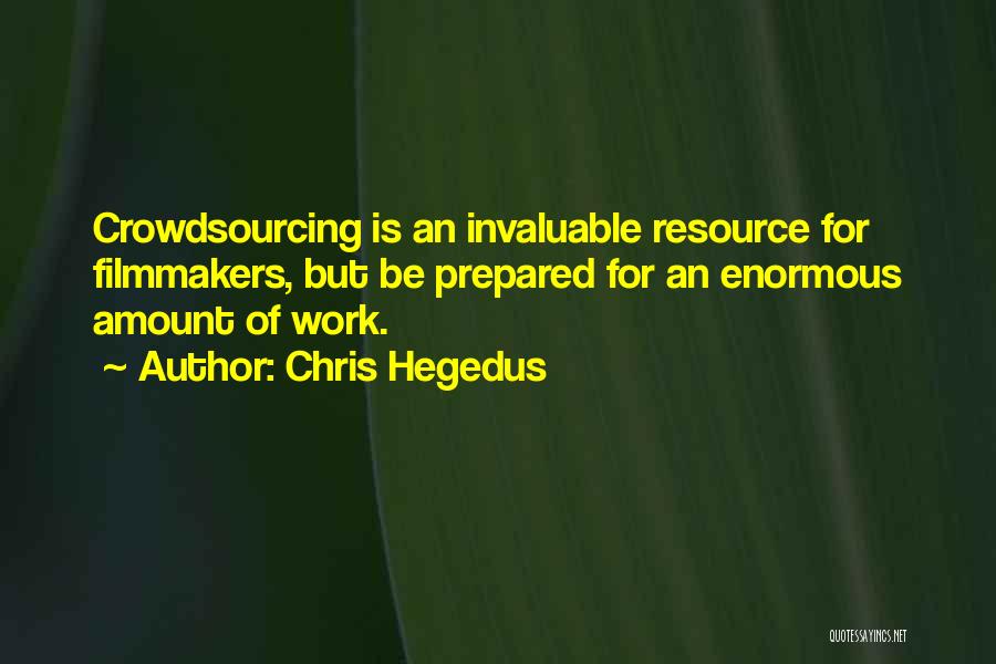 Chris Hegedus Quotes: Crowdsourcing Is An Invaluable Resource For Filmmakers, But Be Prepared For An Enormous Amount Of Work.