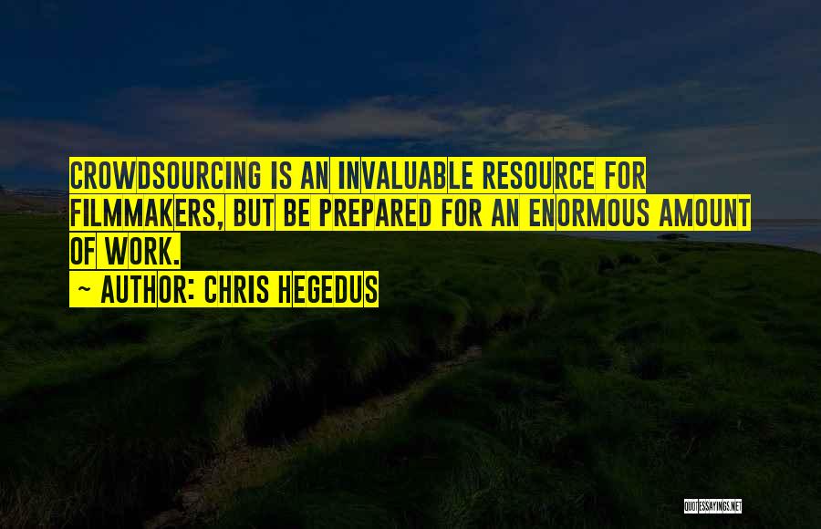 Chris Hegedus Quotes: Crowdsourcing Is An Invaluable Resource For Filmmakers, But Be Prepared For An Enormous Amount Of Work.