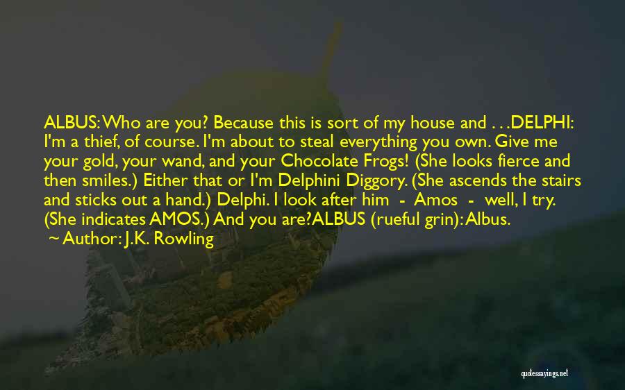 J.K. Rowling Quotes: Albus: Who Are You? Because This Is Sort Of My House And . . .delphi: I'm A Thief, Of Course.