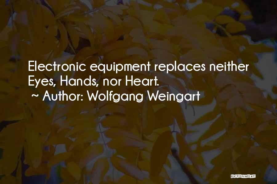 Wolfgang Weingart Quotes: Electronic Equipment Replaces Neither Eyes, Hands, Nor Heart.