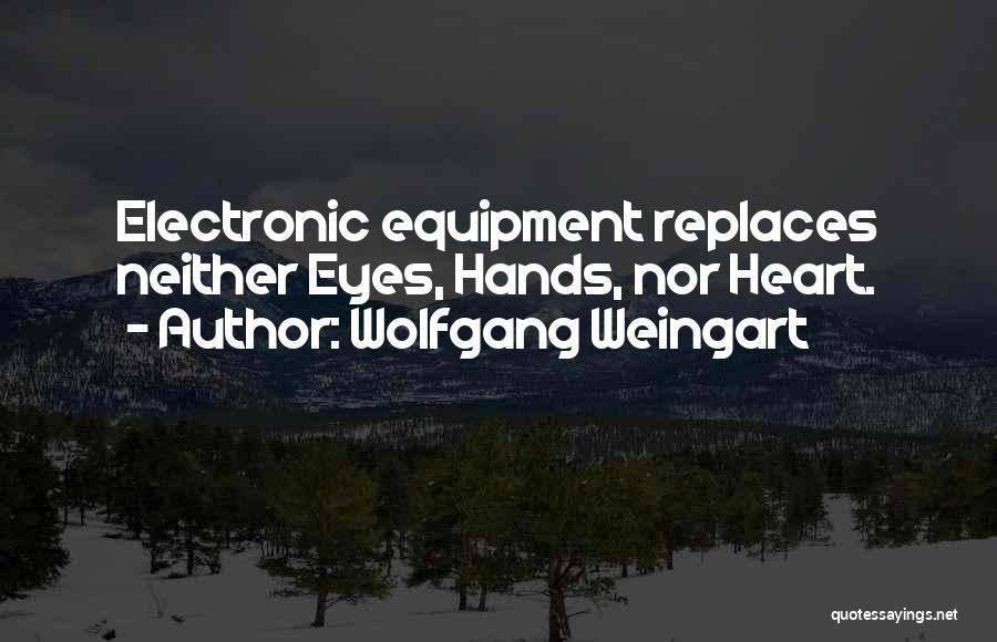 Wolfgang Weingart Quotes: Electronic Equipment Replaces Neither Eyes, Hands, Nor Heart.