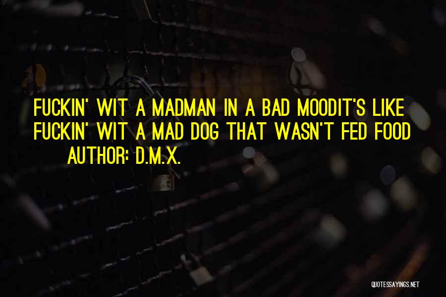 D.M.X. Quotes: Fuckin' Wit A Madman In A Bad Moodit's Like Fuckin' Wit A Mad Dog That Wasn't Fed Food