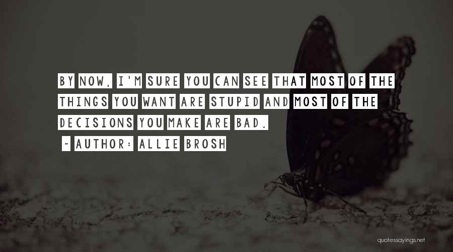 Allie Brosh Quotes: By Now, I'm Sure You Can See That Most Of The Things You Want Are Stupid And Most Of The