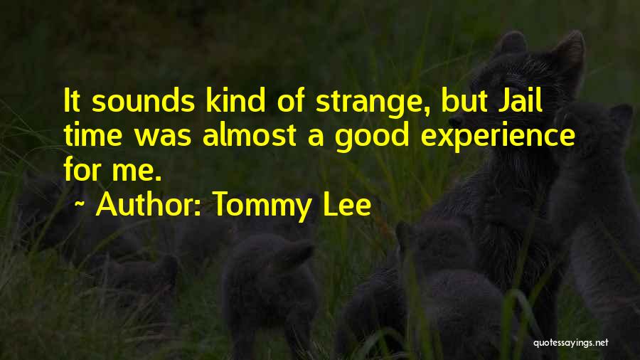 Tommy Lee Quotes: It Sounds Kind Of Strange, But Jail Time Was Almost A Good Experience For Me.