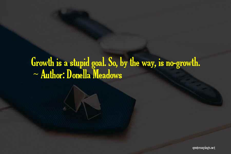 Donella Meadows Quotes: Growth Is A Stupid Goal. So, By The Way, Is No-growth.