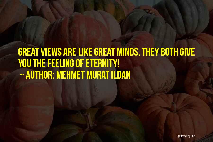 Mehmet Murat Ildan Quotes: Great Views Are Like Great Minds. They Both Give You The Feeling Of Eternity!