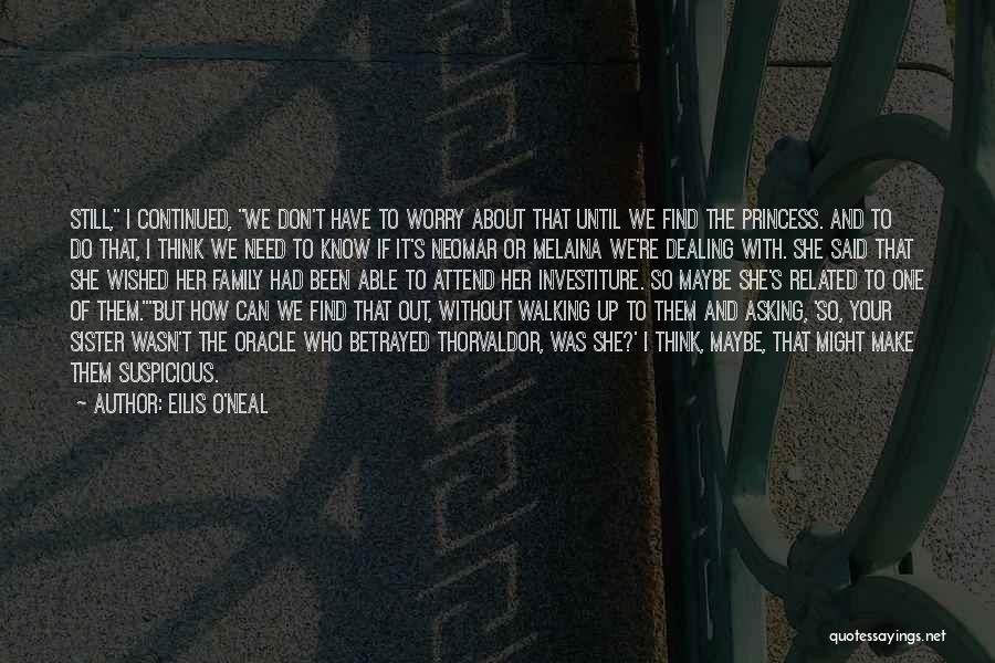 Eilis O'Neal Quotes: Still, I Continued, We Don't Have To Worry About That Until We Find The Princess. And To Do That, I