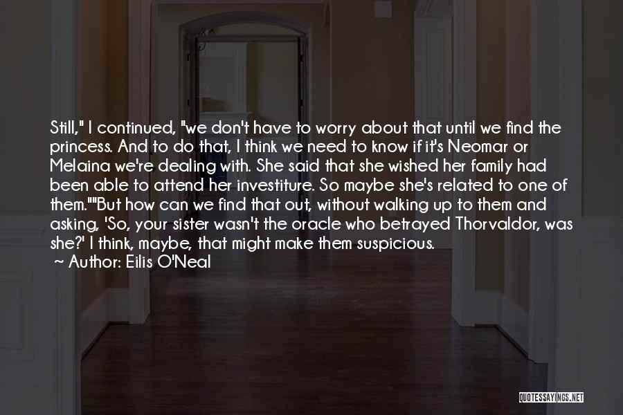 Eilis O'Neal Quotes: Still, I Continued, We Don't Have To Worry About That Until We Find The Princess. And To Do That, I