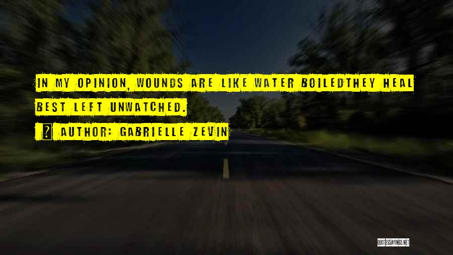 Gabrielle Zevin Quotes: In My Opinion, Wounds Are Like Water Boiledthey Heal Best Left Unwatched.