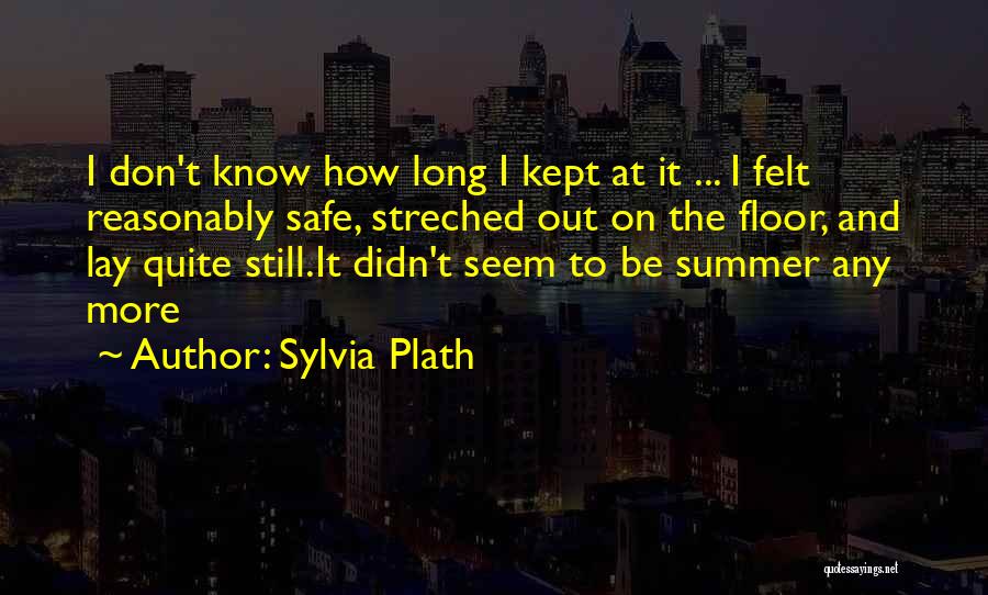 Sylvia Plath Quotes: I Don't Know How Long I Kept At It ... I Felt Reasonably Safe, Streched Out On The Floor, And