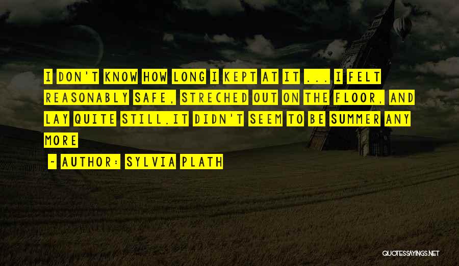 Sylvia Plath Quotes: I Don't Know How Long I Kept At It ... I Felt Reasonably Safe, Streched Out On The Floor, And