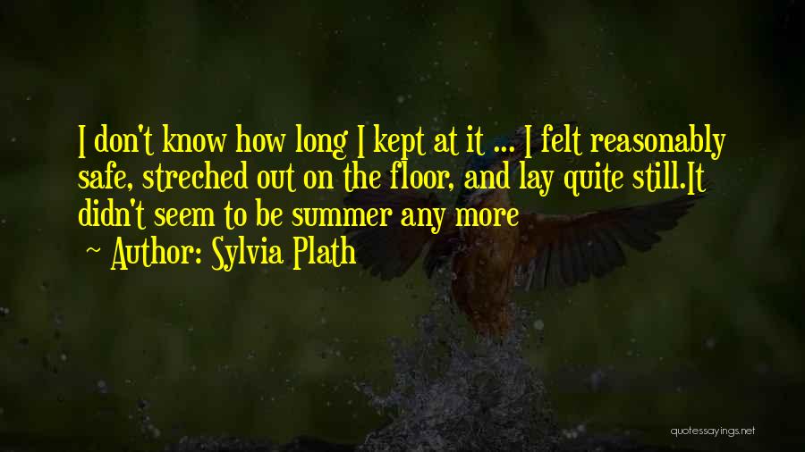 Sylvia Plath Quotes: I Don't Know How Long I Kept At It ... I Felt Reasonably Safe, Streched Out On The Floor, And