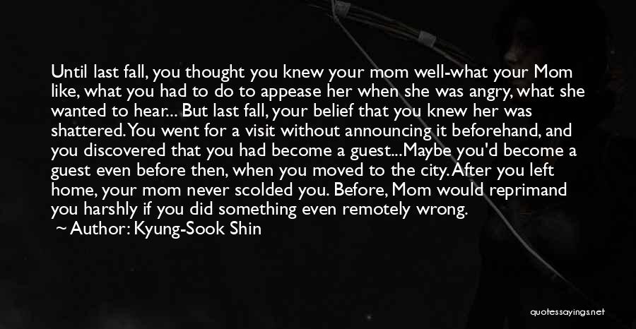 Kyung-Sook Shin Quotes: Until Last Fall, You Thought You Knew Your Mom Well-what Your Mom Like, What You Had To Do To Appease