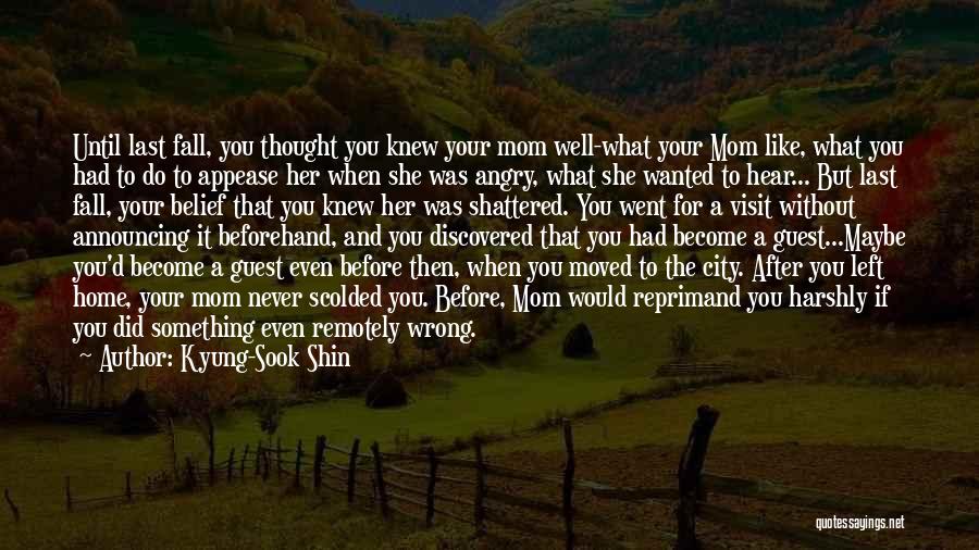 Kyung-Sook Shin Quotes: Until Last Fall, You Thought You Knew Your Mom Well-what Your Mom Like, What You Had To Do To Appease