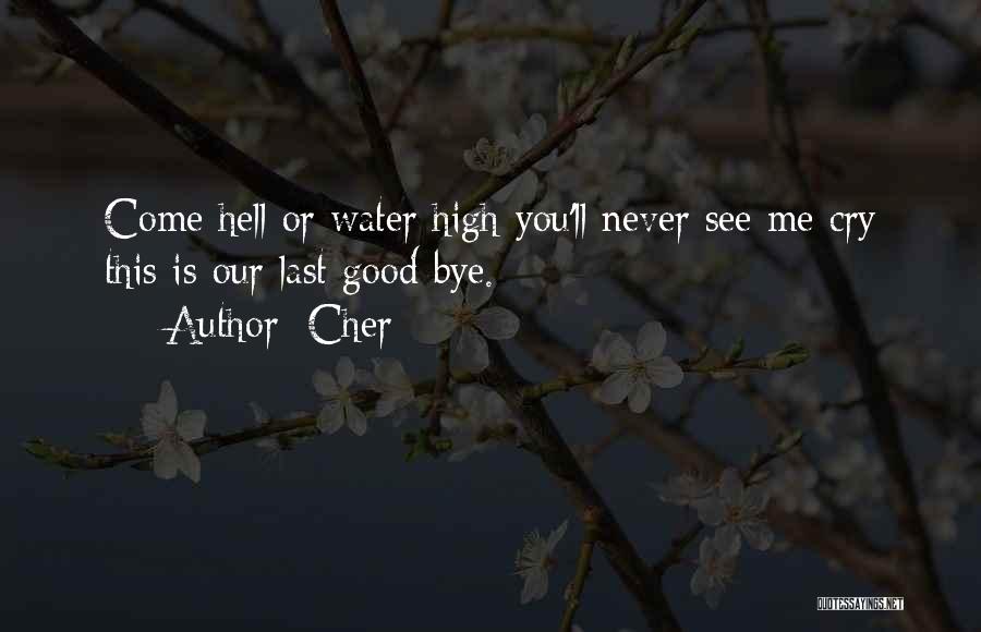 Cher Quotes: Come Hell Or Water High You'll Never See Me Cry This Is Our Last Good Bye.