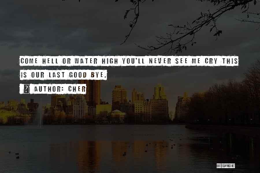 Cher Quotes: Come Hell Or Water High You'll Never See Me Cry This Is Our Last Good Bye.