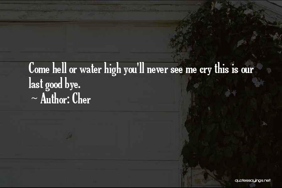 Cher Quotes: Come Hell Or Water High You'll Never See Me Cry This Is Our Last Good Bye.