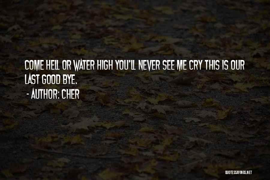 Cher Quotes: Come Hell Or Water High You'll Never See Me Cry This Is Our Last Good Bye.