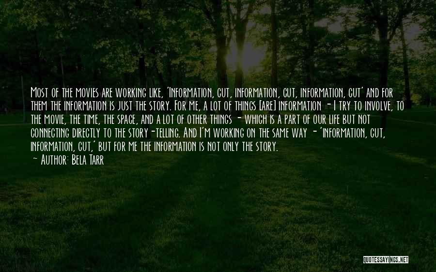 Bela Tarr Quotes: Most Of The Movies Are Working Like, 'information, Cut, Information, Cut, Information, Cut' And For Them The Information Is Just